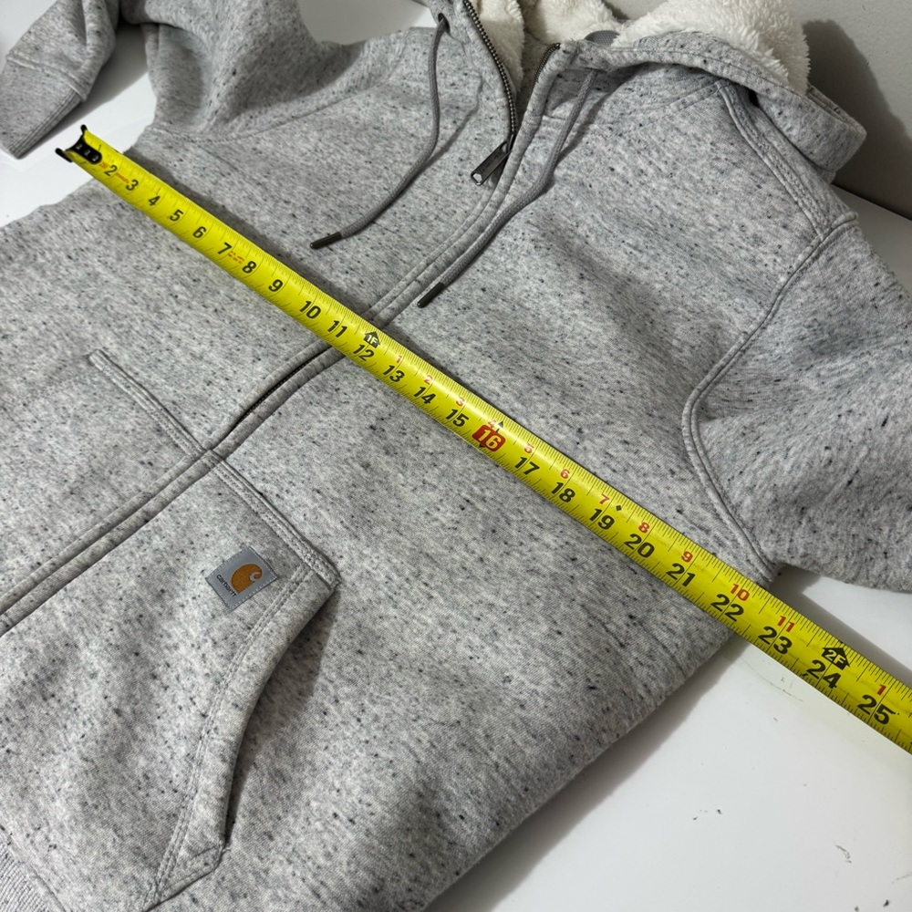 Carhartt Women's Light relax fit Gray Zip-Up fleece lined Hoodie medium - Picture 6 of 8